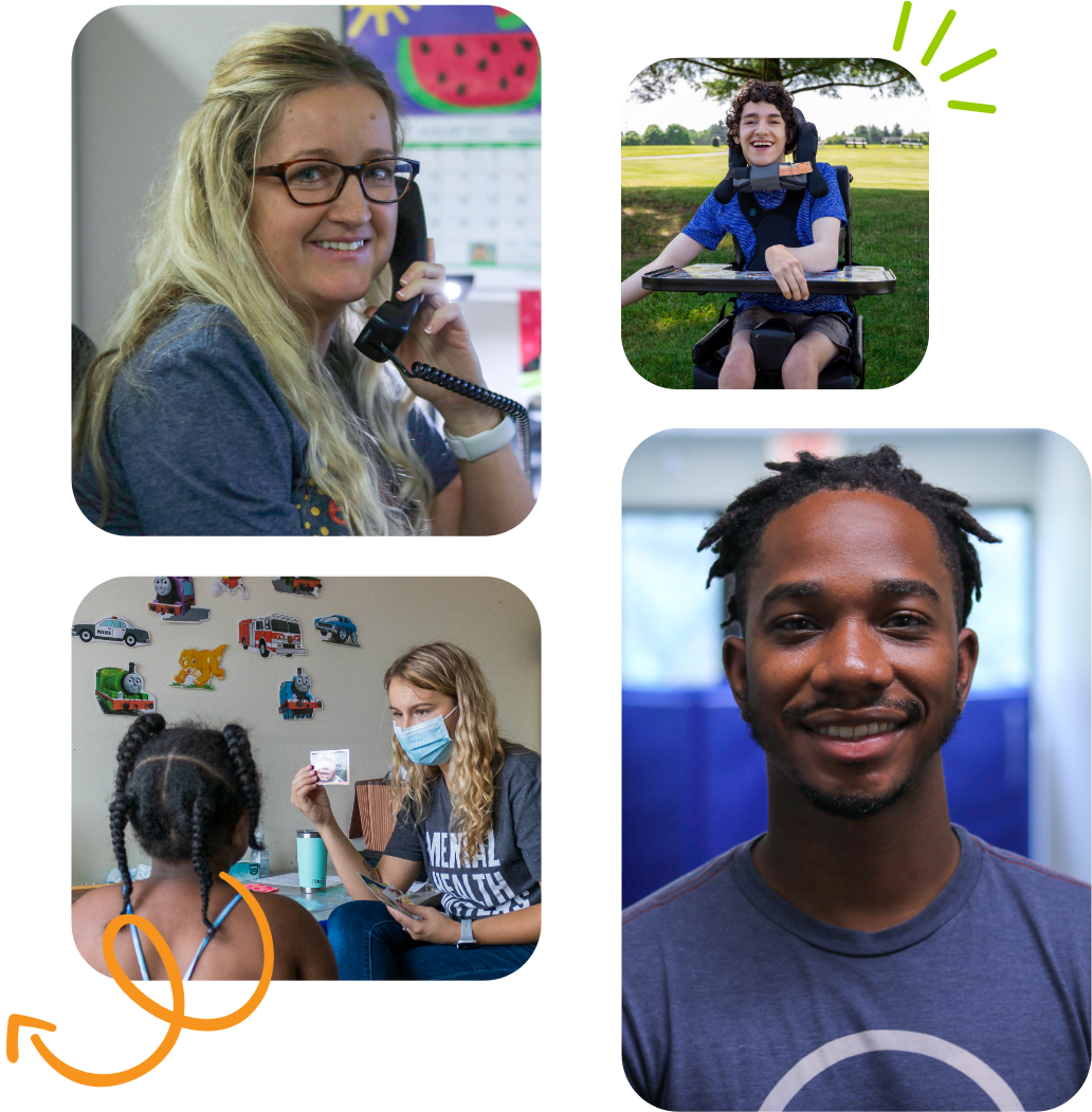 A group of four photos showcasing Easterseals Morc Game-Changers